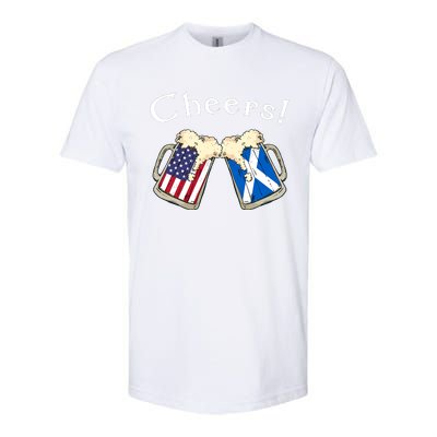 American Scottish Patriot US Flag Beer Drinks Scotland Grown Softstyle CVC T-Shirt