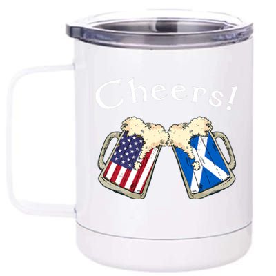 American Scottish Patriot US Flag Beer Drinks Scotland Grown 12 oz Stainless Steel Tumbler Cup