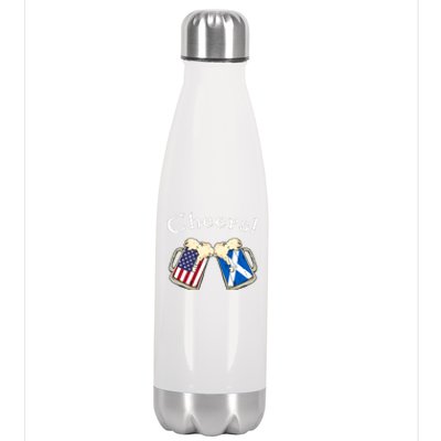 American Scottish Patriot US Flag Beer Drinks Scotland Grown Stainless Steel Insulated Water Bottle