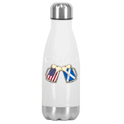 American Scottish Patriot US Flag Beer Drinks Scotland Grown Stainless Steel Insulated Water Bottle