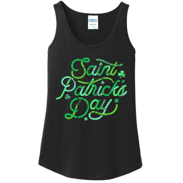 Awesome Saint Patrick's Day Irish Shamrock Women Ladies Essential Tank