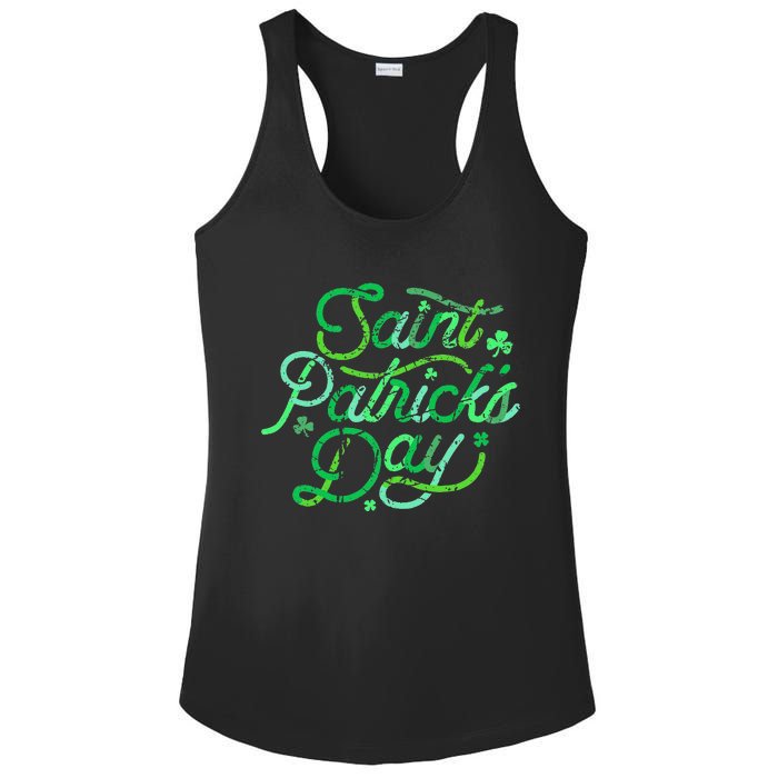 Awesome Saint Patrick's Day Irish Shamrock Women Ladies PosiCharge Competitor Racerback Tank