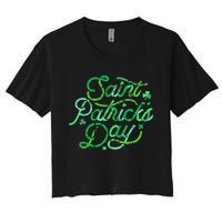 Awesome Saint Patrick's Day Irish Shamrock Women Women's Crop Top Tee