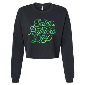 Awesome Saint Patrick's Day Irish Shamrock Women Cropped Pullover Crew