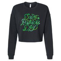 Awesome Saint Patrick's Day Irish Shamrock Women Cropped Pullover Crew