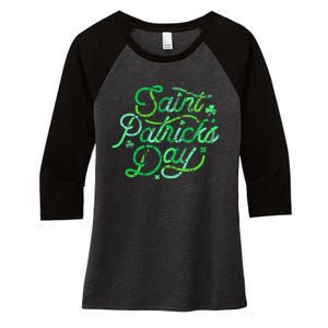 Awesome Saint Patrick's Day Irish Shamrock Women Women's Tri-Blend 3/4-Sleeve Raglan Shirt