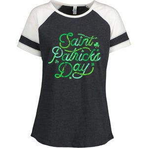 Awesome Saint Patrick's Day Irish Shamrock Women Enza Ladies Jersey Colorblock Tee