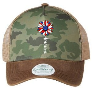 America Sunflower Patriotic 4th Of July Independence Day Gift Legacy Tie Dye Trucker Hat