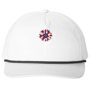 America Sunflower Patriotic 4th Of July Independence Day Gift Snapback Five-Panel Rope Hat