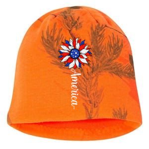 America Sunflower Patriotic 4th Of July Independence Day Gift Kati - Camo Knit Beanie