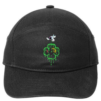 Astronaut St Patricks Day Irish Gifts Space Shamrock Gifts 7-Panel Snapback Hat