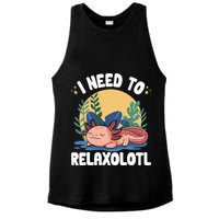 Axolotl Sleeping Pajamas I Need To Relaxalotl  Ladies PosiCharge Tri-Blend Wicking Tank