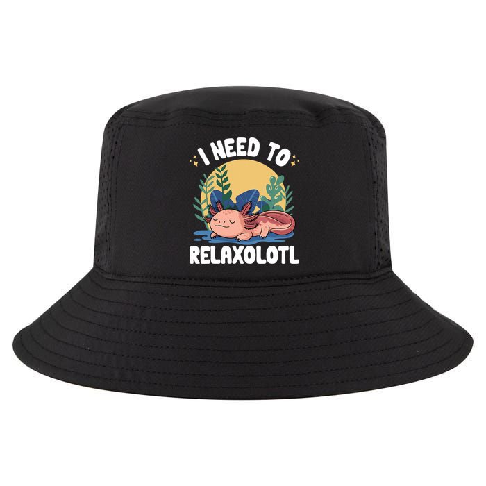 Axolotl Sleeping Pajamas I Need To Relaxalotl  Cool Comfort Performance Bucket Hat