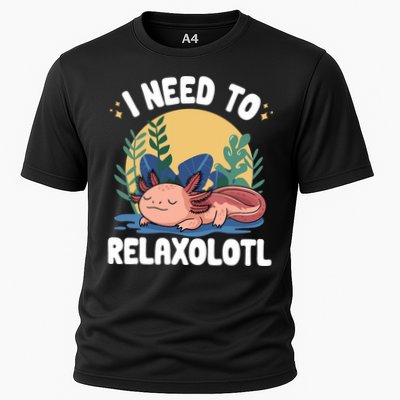 Axolotl Sleeping Pajamas I Need To Relaxalotl  Cooling Performance Crew T-Shirt