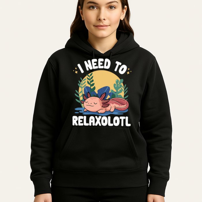 Axolotl Sleeping Pajamas I Need To Relaxalotl  Hoodie