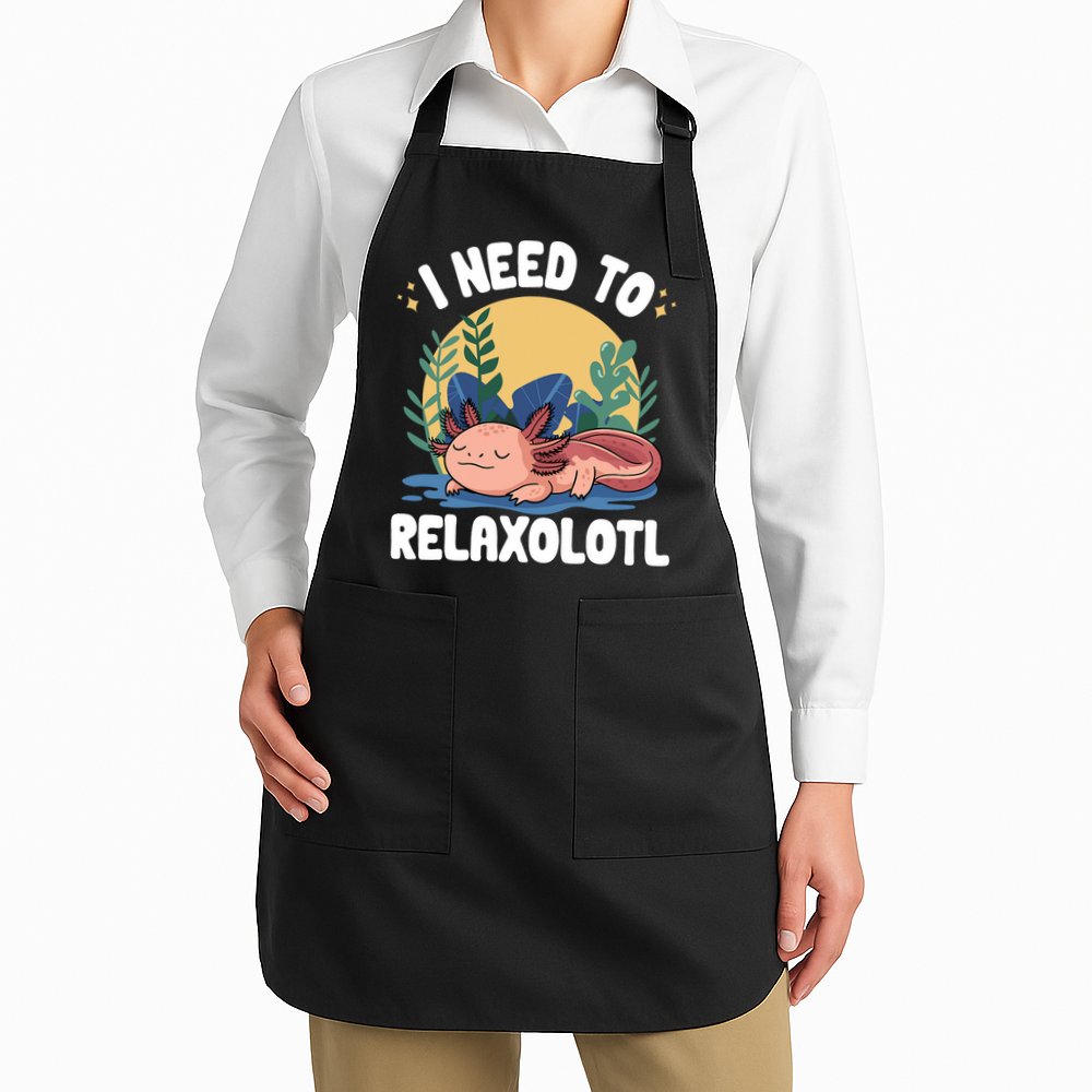 Axolotl Sleeping Pajamas I Need To Relaxalotl  Apron
