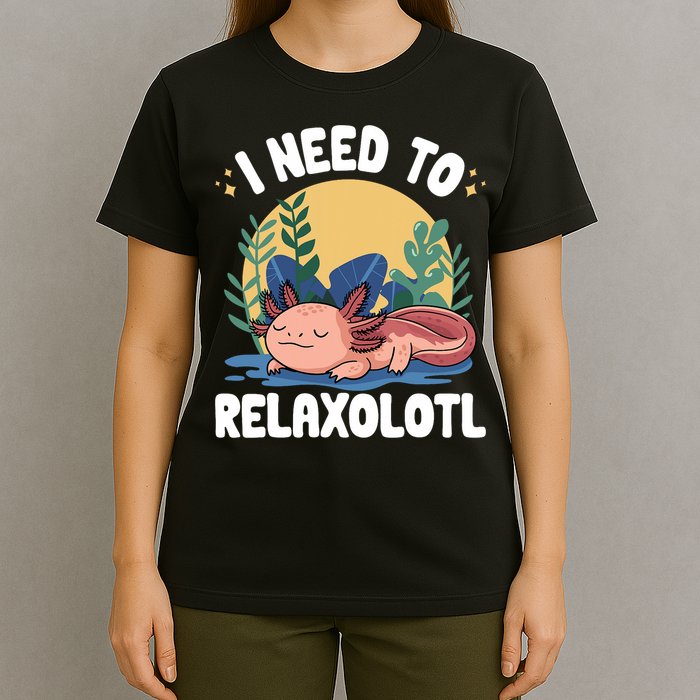 Axolotl Sleeping Pajamas I Need To Relaxalotl  T-Shirt
