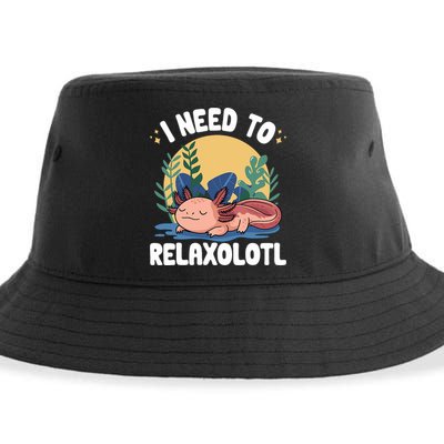 Axolotl Sleeping Pajamas I Need To Relaxalotl  Sustainable Bucket Hat