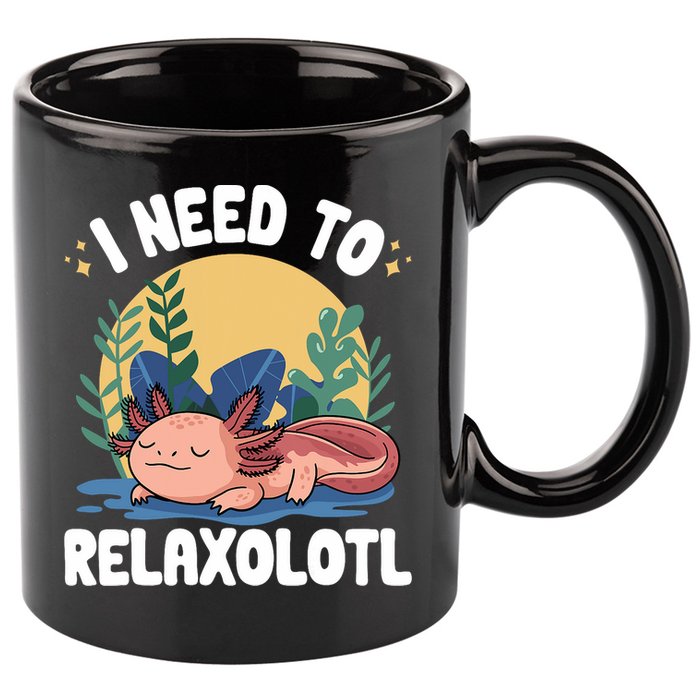 Axolotl Sleeping Pajamas I Need To Relaxalotl  11oz C Handle Ceramic Mug