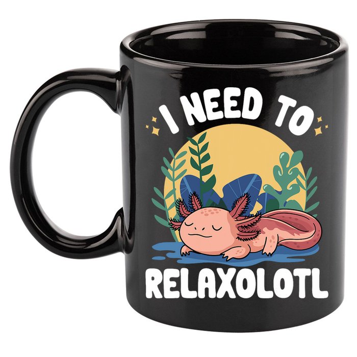 Axolotl Sleeping Pajamas I Need To Relaxalotl  11oz C Handle Ceramic Mug