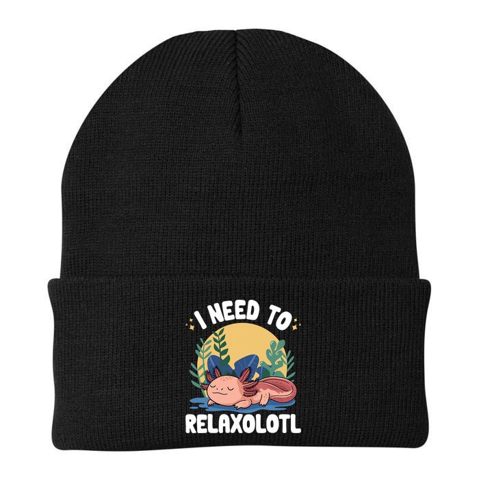 Axolotl Sleeping Pajamas I Need To Relaxalotl  Beanie