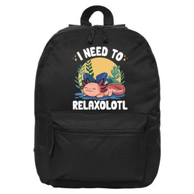 Axolotl Sleeping Pajamas I Need To Relaxalotl  16 in Basic Backpack