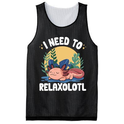 Axolotl Sleeping Pajamas I Need To Relaxalotl  Mesh Reversible Basketball Jersey Tank