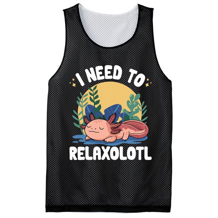 Axolotl Sleeping Pajamas I Need To Relaxalotl  Mesh Reversible Basketball Jersey Tank