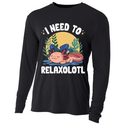 Axolotl Sleeping Pajamas I Need To Relaxalotl  Cooling Performance Long Sleeve Crew