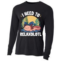 Axolotl Sleeping Pajamas I Need To Relaxalotl  Cooling Performance Long Sleeve Crew