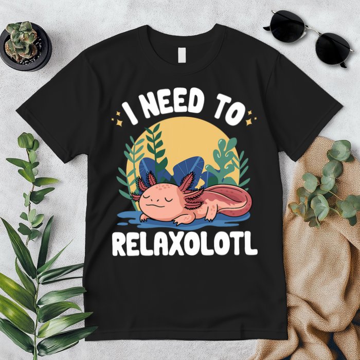 Axolotl Sleeping Pajamas I Need To Relaxalotl  Premium T-Shirt