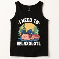 Axolotl Sleeping Pajamas I Need To Relaxalotl  Tank Top