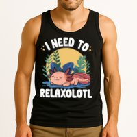 Axolotl Sleeping Pajamas I Need To Relaxalotl  Tank Top
