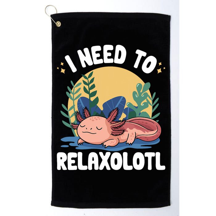 Axolotl Sleeping Pajamas I Need To Relaxalotl  Golf Towel