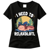 Axolotl Sleeping Pajamas I Need To Relaxalotl  Womens T-Shirt
