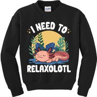 Axolotl Sleeping Pajamas I Need To Relaxalotl  Kids Sweatshirt