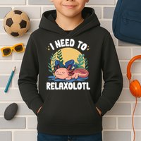 Axolotl Sleeping Pajamas I Need To Relaxalotl  Kids Hoodie
