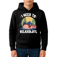 Axolotl Sleeping Pajamas I Need To Relaxalotl  Kids Hoodie