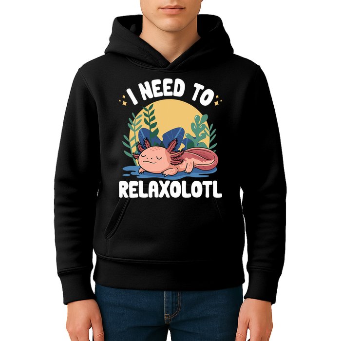 Axolotl Sleeping Pajamas I Need To Relaxalotl  Kids Hoodie