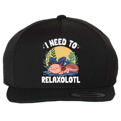 Axolotl Sleeping Pajamas I Need To Relaxalotl  Wool Snapback Cap