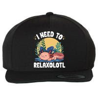 Axolotl Sleeping Pajamas I Need To Relaxalotl  Wool Snapback Cap