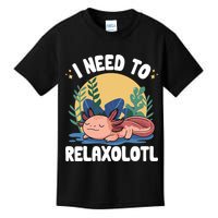 Axolotl Sleeping Pajamas I Need To Relaxalotl  Kids T-Shirt