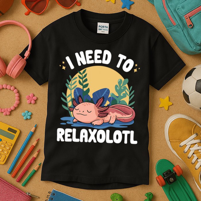 Axolotl Sleeping Pajamas I Need To Relaxalotl  Kids T-Shirt