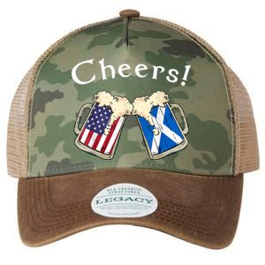 American Scottish Patriot US Flag Beer Drinks Scotland Grown Legacy Tie Dye Trucker Hat