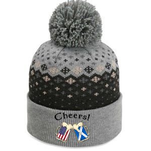 American Scottish Patriot US Flag Beer Drinks Scotland Grown The Baniff Cuffed Pom Beanie