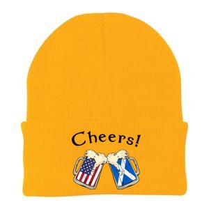 American Scottish Patriot US Flag Beer Drinks Scotland Grown Knit Cap Winter Beanie