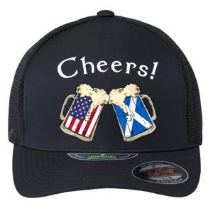 American Scottish Patriot US Flag Beer Drinks Scotland Grown Flexfit Unipanel Trucker Cap