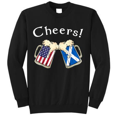 American Scottish Patriot US Flag Beer Drinks Scotland Grown Sweatshirt