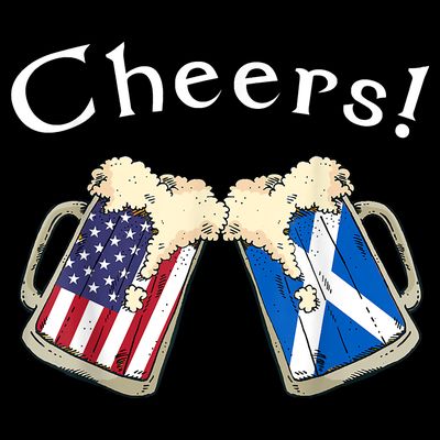 American Scottish Patriot US Flag Beer Drinks Scotland Grown T-Shirt