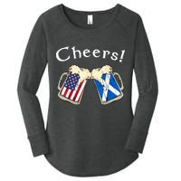American Scottish Patriot US Flag Beer Drinks Scotland Grown Women's Perfect Tri Tunic Long Sleeve Shirt